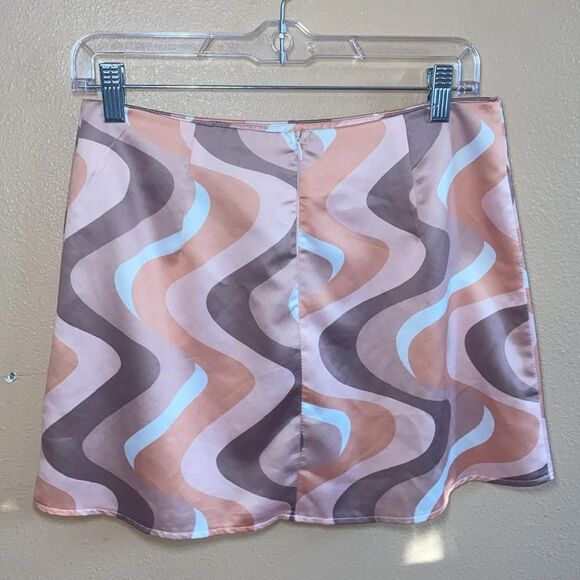 Vintage Retro Style Swirl Mini Skirt MultiColorl Y2K - Picture 2 of 2